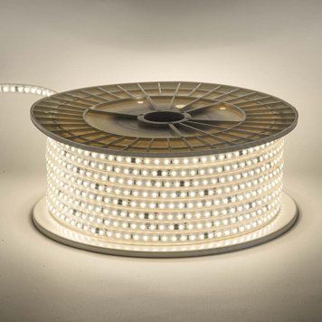 Світлодіодна стрічка нейтральна біла 220V 9W/m AVT smd2835 120LED/m IP65 11х5.5mm герметична 1022488