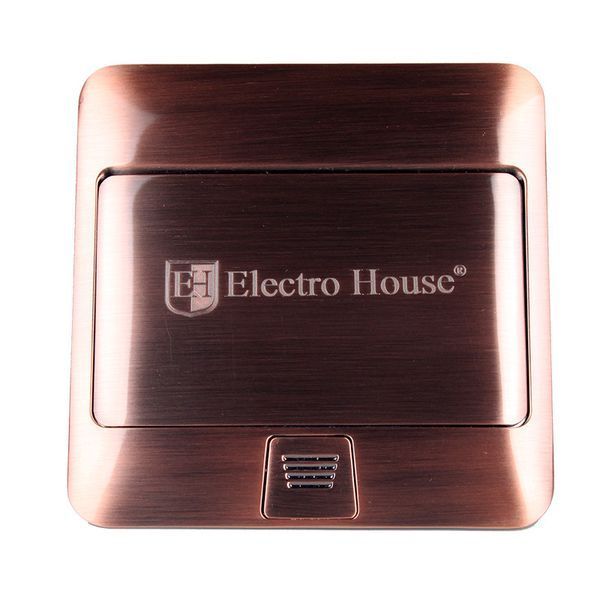 Розетка напольная врезная Electrohouse 16А+2USB выхода 2,1А IP44 лючок в пол с/з EH-F007