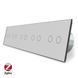 Умный сенсорный ZigBee выключатель 10 сенсоров 2-2-2-2-2 Livolo стекло серый VL-C710Z-15 &ndash; фото 1
