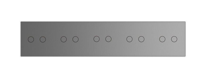 Умный сенсорный ZigBee выключатель 10 сенсоров 2-2-2-2-2 Livolo стекло серый VL-C710Z-15
