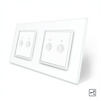 Сенсорный проходной/перекрестный выключатель Sense 4 сенсора Livolo белое стекло VL-C7FC2WPS/FC2WPS-4WP