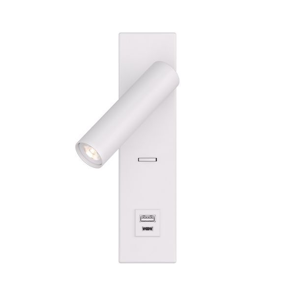 Настінний світильник-бра KLOODI з вимикачем і USB DECO WA-PORTO 200 3W 3000K білий WA-PORTO 200 3K WH