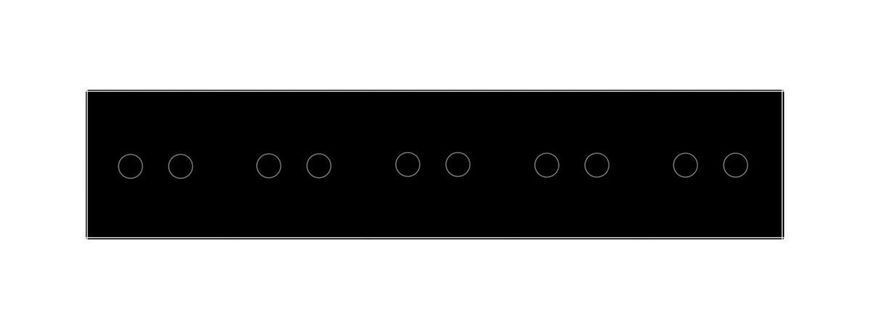 Умный сенсорный ZigBee выключатель 10 сенсоров 2-2-2-2-2 Livolo стекло черный VL-C710Z-12