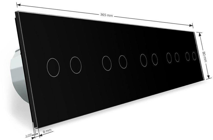 Умный сенсорный ZigBee выключатель 10 сенсоров 2-2-2-2-2 Livolo стекло черный VL-C710Z-12