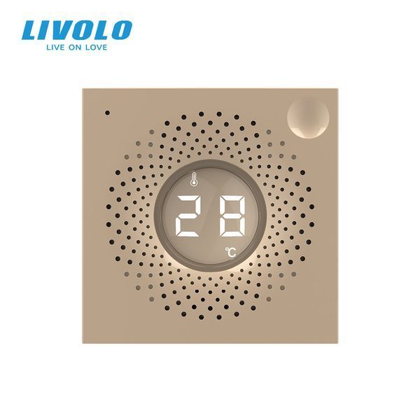 Розумний датчик температури та вологості ZigBee Livolo, золотий, модуль без рамки VL-FCEZ-2AP