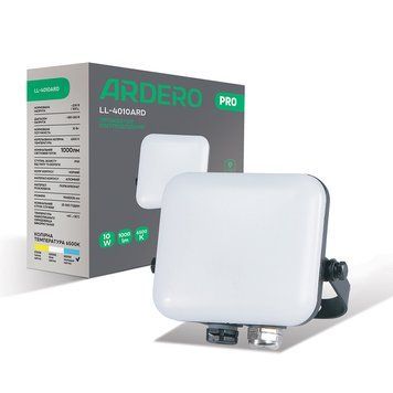 Світлодіодний вуличний прожектор Ardero LL-4010ARD PRO 10W 1000Lm 6500K IP65 безрамковий чорний 80224