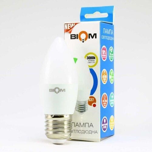 Светодиодная лампочка Biom BT-547 C37 4W E27 3000К матовая 00-00001421