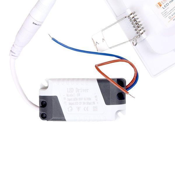 Светильник LED врезной, квадратный 4100К 85х85мм раб. 50х50мм 3W 270Lm EH-LMP-3398