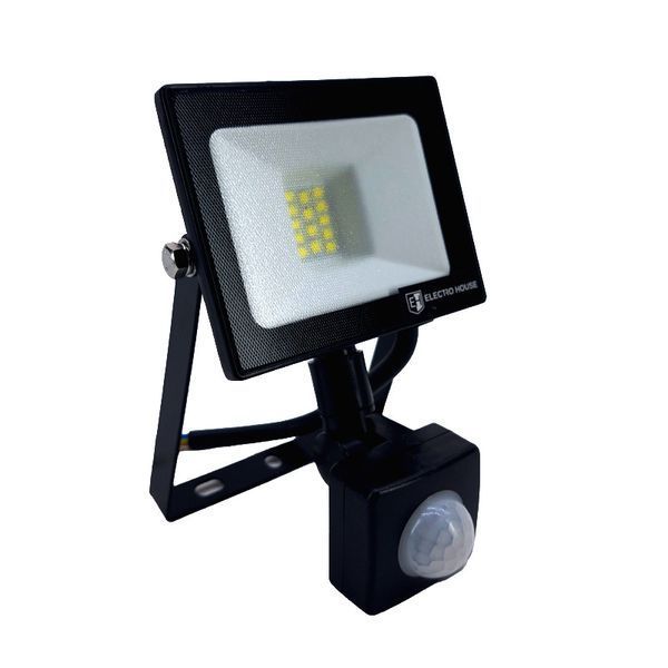Уличный светодиодный прожектор с датчиком движения 20W 6500К 1800Lm IP65 герметичный черный EH-LP-212