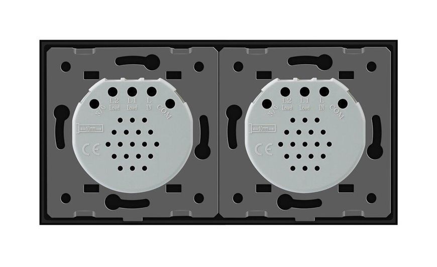 Розумний сенсорний ZigBee вимикач 2 сенсора 1-1 Livolo чорний VL-C701Z/C701Z-12