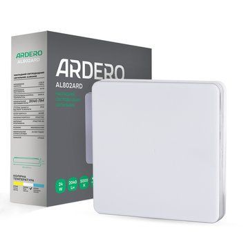Накладний світлодіодний світильник Ardero AL802ARD 24W 5000K IP40 квадрат настінний стельовий білий 80167