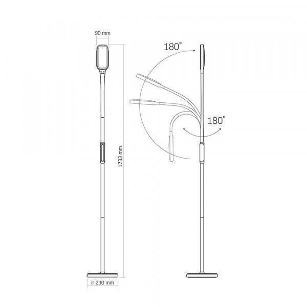 LED-торшер VIDEX TF07W, 14 Вт, 3000&ndash;5500 K, высота 150 см, белый VL-TF07W