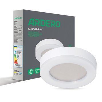 Світлодіодний накладний світильник Ardero AL3007-RW 30W 5000K IP65 у ванну коло білий 80216