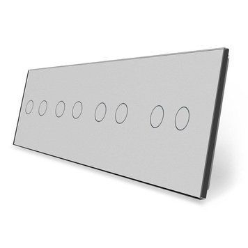 Скляна панель для сенсорного вимикача 8 сенсорів 2-2-2-2 Livolo скло сірий BB-C7-C2/C2/C2/C2-15