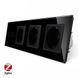 Умный сенсорный ZigBee выключатель 2 сенсора 3 розетки Livolo стекло черный VL-C702Z/C7C3EU-12 &ndash; фото 1