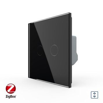 Розумний сенсорний ZigBee вимикач для ролет Livolo чорний VL-C7FC2NWZ-2GBP