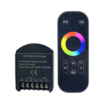 Контролер для RGB стрічки Biom C-24-RF8-T-B, 8A&times;3 канали RF пульт чорний 00-00025610