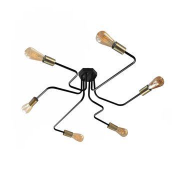 Люстра паук Maze c бронзовыми патронами NL 10084/6 BK+BN, MSK Electric 615450