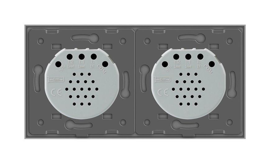 Розумний сенсорний ZigBee вимикач 3 сенсора 1-2 Livolo скло сірий VL-C701Z/C702Z-15