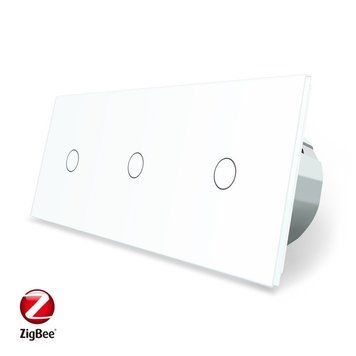 Умный сенсорный ZigBee выключатель 3 сенсоров 1-1-1 Livolo белый VL-C701Z/C701Z/C701Z-11