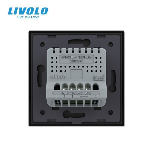 Бесконтактный выключатель 1 сенсор Livolo черный Sense VL-C7FCU1-2BP