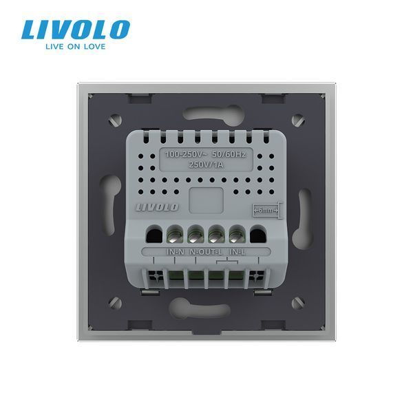 Бесконтактный выключатель 1 сенсор Livolo серый Sense VL-C7FCU1-2IP