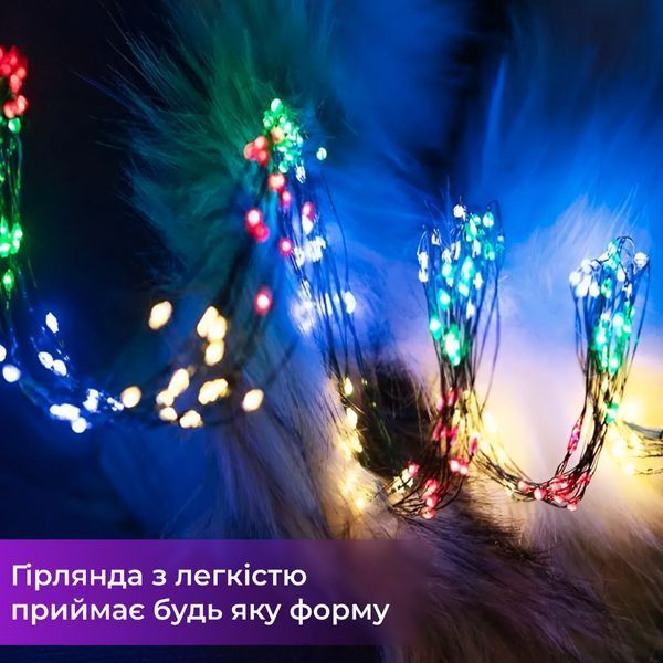 Гирлянда Конский хвост TLD-P Роса 2м 200LED, 10 линий, мультиколор TLD-173309ML