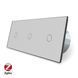 Умный сенсорный ZigBee выключатель 3 сенсоров 1-1-1 Livolo серый VL-C701Z/C701Z/C701Z-15 &ndash; фото 1