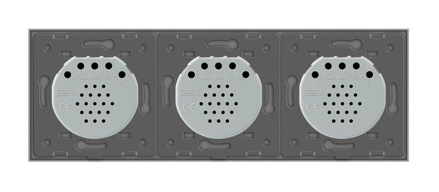 Умный сенсорный ZigBee выключатель 3 сенсоров 1-1-1 Livolo серый VL-C701Z/C701Z/C701Z-15