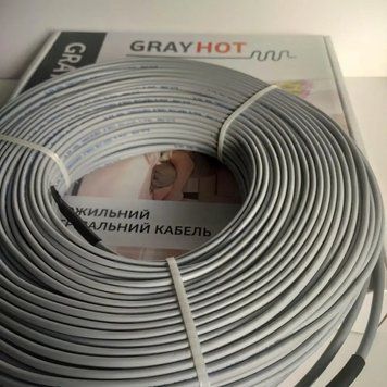 Двухжильный нагревательный тонкий кабель GrayHot универсальный 273Вт 18,5м 55010264