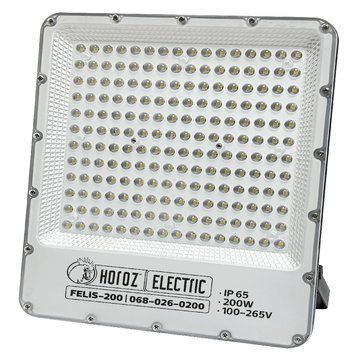 Прожектор світлодіодний "FELIS-200" 200W 6400K 24000Lm IP65 вуличний чорний 068-026-0200-010