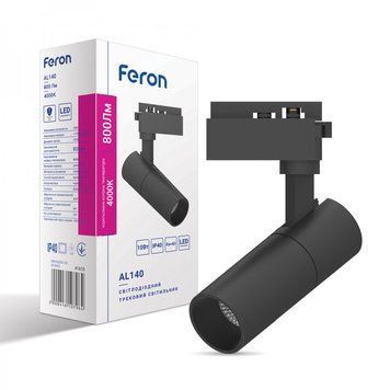 Трековый светодиодный светильник Feron AL140 10W 4000K черный 41610