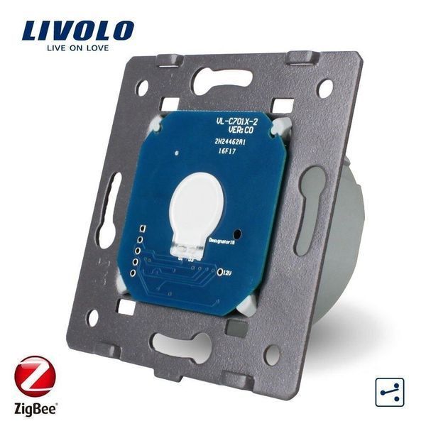 Умный механизм сенсорный проходной ZigBee выключатель 1 сенсор Livolo VL-C701SZ