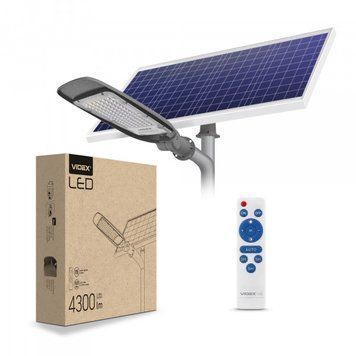 Автономный LED-фонарь VIDEX для улицы 60W 5000K VL-SLSO-605