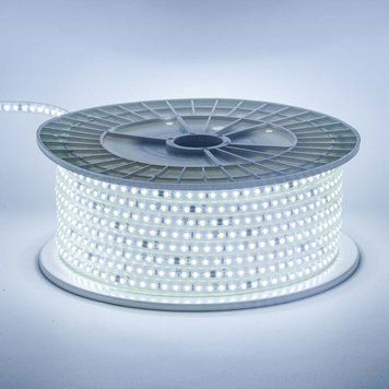Світлодіодна стрічка холодна біла 220V 9W/m AVT smd2835 120LED/m IP65 11х5.5mm герметична 1022487
