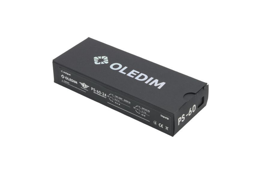 Блок живлення для світлодіодних стрічок OLEDIM PS-60-24V 2.5A 60W IP20 7771313