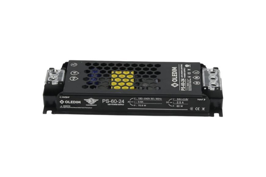 Блок живлення для світлодіодних стрічок OLEDIM PS-60-24V 2.5A 60W IP20 7771313