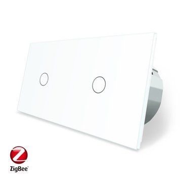 Умный сенсорный ZigBee выключатель 2 сенсора 1-1 Livolo белый VL-C701Z/C701Z-11