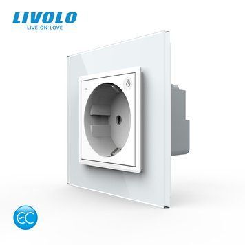 Умная розетка EC с заземлением Livolo белый VL-M7FCTC16AZ2-2WP