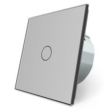 Сенсорный выключатель 1 сенсор Livolo стекло серый VL-C701-15