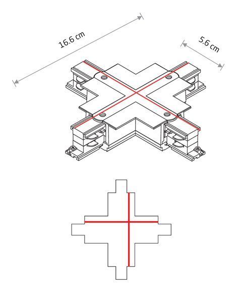 Соединитель Х-образный для трека Nowodvorski Ctls Recessed 3ф, белый 8678