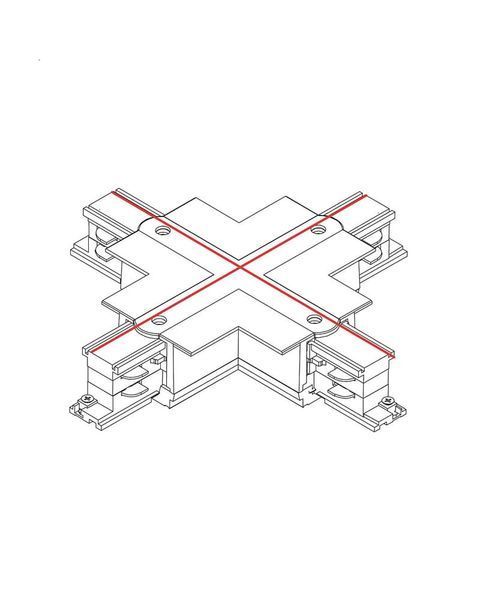 Соединитель Х-образный для трека Nowodvorski Ctls Recessed 3ф, белый 8678