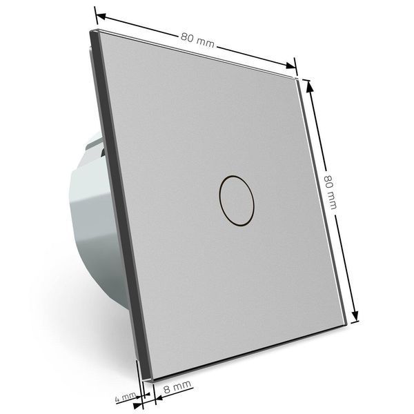 Сенсорный выключатель 1 сенсор Livolo стекло серый VL-C701-15