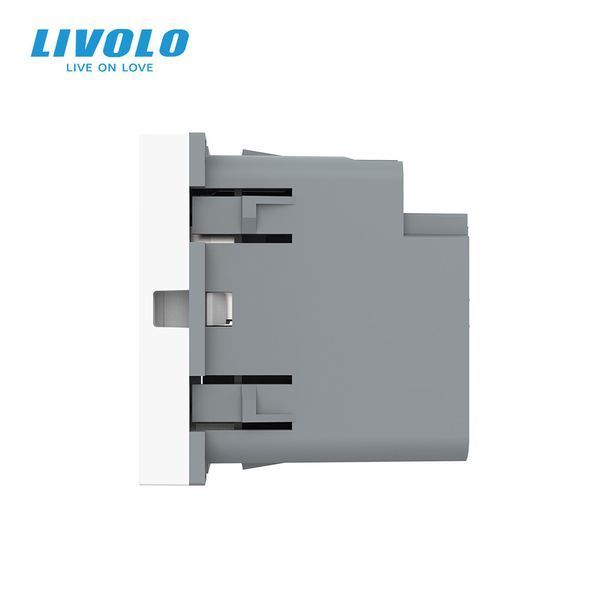 Механізм розетка USB-A та USB-C 36W Livolo білий VL-FCUA18W.UC18W-2WP