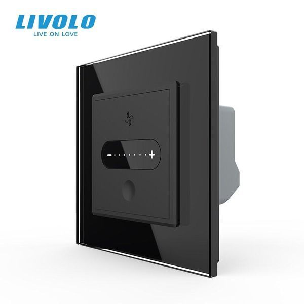 Умный сенсорный проходной/перекрестный диммер EC Livolo черный VL-C7FC1SDZ2-2BP