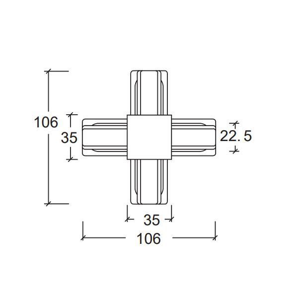 Конектор для трекової системи OLEDIM OT514 Х-подібний білий 7771170