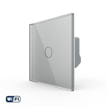 Розумний сенсорний Wi-Fi вимикач 1 сенсор Livolo скло сірий VL-C7FC1NY-2GIP