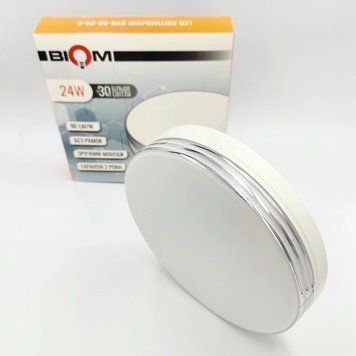 Светильник накладной LED Biom BYR-02-24-5 24W круглый декор 5000К настеннно-потолочный 00-00022151