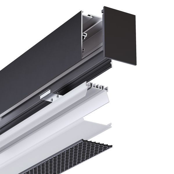 LED-профіль алюмінієвий підвісний з матовим розсіювачем PC KLOODI KLP5175HCF чорний 2,5 м KLOODI_KLP5175HCF_2.5