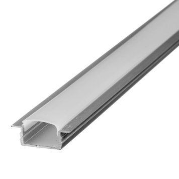 LED профиль врезной ЛПВ-7 анодированный (15х7мм) 2м с рассеивателем в комплекте 1018491
